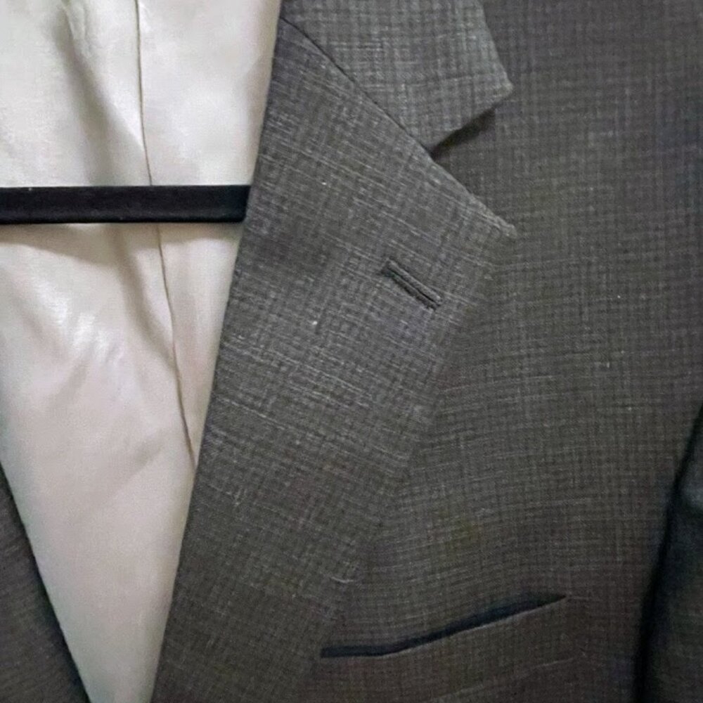 Hart Schaffner Marx Gray Plaid Australian Wool Suit Coat‎ Pants 44R Formal Work - Picture 7 of 14